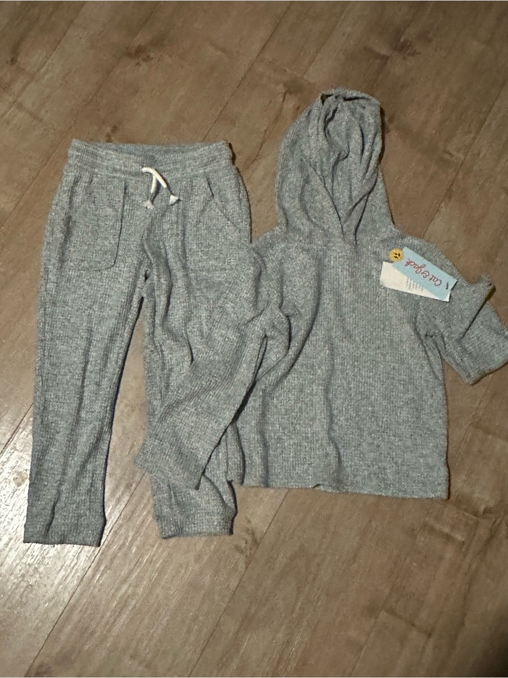 Cat & Jack Grey Knit Hoodie and Jogger Set - Grey